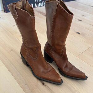 Mia Leather Cowboy Boots